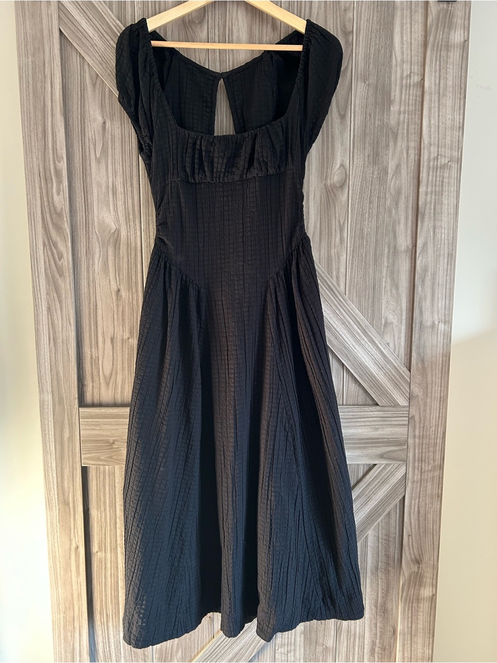 Free People Free-est Ciara Pucker Midi Dress Black